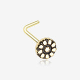 Golden Antique Daisy L-Shaped Nose Ring