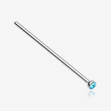 Press Fit Gem Top Steel Fishtail Nose Stud Ring