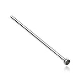 Press Fit Gem Top Steel Fishtail Nose Stud Ring