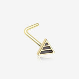 Golden Triple Black Stripe Triangle L-Shaped Nose Ring