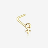Golden Classic Female Symbol L-Shaped Nose Ring