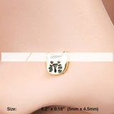 Detail View 2 of Golden Adorable Kitty Cat L-Shaped Nose Ring-Gold