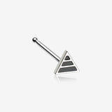 Triple Black Stripe Triangle Nose Stud Ring