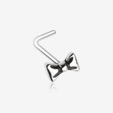 Adorable Dainty Bow-Tie L-Shaped Nose Ring-Steel