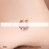 Detail View 2 of Rose Gold Lucky Horseshoe L-Shaped Nose Ring-Rose Gold
