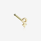 Golden Classic Female Symbol Nose Stud Ring