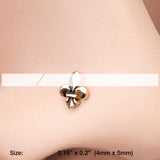 Detail View 2 of Golden Fleur De Lis Nose Stud Ring-Gold