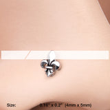 Detail View 2 of Classic Fleur De Lis Nose Stud Ring-Steel