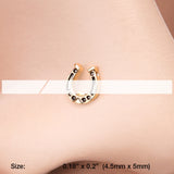 Detail View 2 of Golden Lucky Horseshoe Nose Stud Ring-Gold