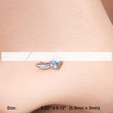 Detail View 2 of Sparkle Shooting Star Nose Stud Ring-Teal