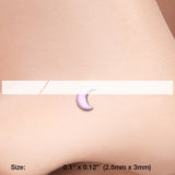 Detail View 2 of Glow in the Dark Crescent Moon L-Shaped Nose Ring-Pink