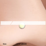 Detail View 2 of Glow in the Dark Circle L-Shaped Nose Ring-Yellow
