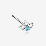 Lotus Ornate Sparkle Nose Stud Ring