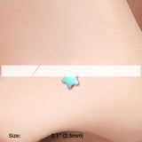 Detail View 2 of Glow in the Dark Star Nose Stud Ring-Green