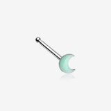 Glow in the Dark Crescent Moon Nose Stud Ring-Green