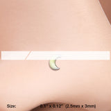 Detail View 2 of Glow in the Dark Crescent Moon Nose Stud Ring-Yellow