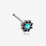 Lotus Opal Sparkle Filigree Icon Nose Stud Ring