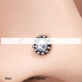 Detail View 2 of Aira Filigree Sparkle Icon Nose Stud Ring-Clear Gem