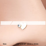 Detail View 2 of Golden Adorable Heart Sparkle L-Shaped Nose Ring-Clear Gem