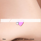 Detail View 2 of Colorline Adorable Heart Sparkle L-Shaped Nose Ring-Purple/Clear