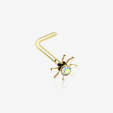Golden Blazing Sun Sparkle L-Shaped Nose Ring
