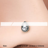 Detail View 2 of Chakra Sparkle Nose Stud Ring-Clear Gem