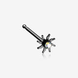 Colorline Blazing Sun Sparkle Nose Stud Ring-Black/Aurora Borealis