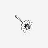 Daisy Breeze Sparkle Nose Stud Ring-Clear Gem