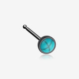 Blackline Bezel Set Turquoise Stone Nose Stud Ring
