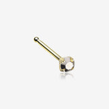 Golden Iridescent Sparkle Gem Prong Set Nose Stud Ring