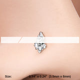 Detail View 2 of Victorian Elegance Sparkle L-Shaped Nose Ring-Clear Gem