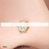 Detail View 2 of Golden Snowflake Extravagant Sparkle Nose Stud Ring-Clear Gem
