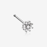 Gleaming Sparkle Flower Nose Stud Ring-Clear Gem
