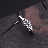 Detail View 1 of Vintage Lotus Flower L-Shaped Nose Hoop Ring