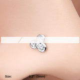 Detail View 2 of Sparkle Trinity Nose Stud Ring-Clear Gem