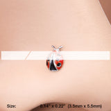 Detail View 2 of Adorable Dainty Ladybug L-Shaped Nose Ring-Red