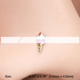 Detail View 2 of Sweet Jubilee Ice Cream Cone L-Shaped Nose RIng-Pink