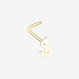 Golden Dollar Money Sign L-Shaped Nose Ring