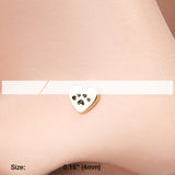 Detail View 2 of Golden Paw in Heart Animal Lover L-Shaped Nose Ring