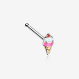 Sweet Jubilee Ice Cream Cone Nose Stud Ring-Pink