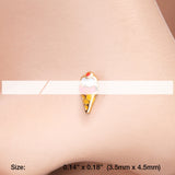 Detail View 2 of Golden Sweet Jubilee Ice Cream Cone Nose Stud Ring-Pink