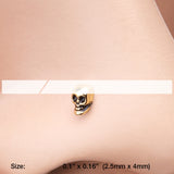 Detail View 2 of Golden Death Skull Head L-Shaped Nose Ring