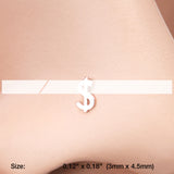Detail View 2 of Rose Gold Dollar Money Sign Nose Stud Ring
