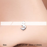 Detail View 2 of Dollar Money Sign Nose Stud Ring