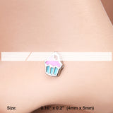 Detail View 2 of Sweet Lil Cupcake L-Shaped Nose Ring-Pink