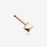 Rose Gold Geo Pyramid Nose Stud Ring