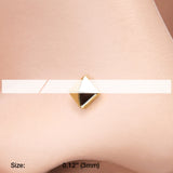 Detail View 2 of Golden Geo Pyramid Nose Stud Ring