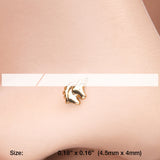 Detail View 2 of Golden Unicorn Stay Magical L-Shaped Nose Ring