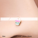 Detail View 2 of Golden Sweet Lil Cupcake Nose Stud Ring-Pink