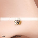 Detail View 2 of Golden Anemone Flower Nose Stud Ring